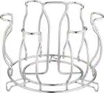 WELLCOOK Stainless Steel Royal Glass Stand Glass Holder for Kitchen Dining Table Glass and Spoon Organiser Tumbler Holder Lotus Glass Stand Flower Cup Mug Holder for 6 Glasses (Lotus)