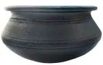 Village Kraft Unglazed Uncoated Organic Crafts Potter Wheel, Clay Pots,Cookware,Earthen Kadai,Mud Handi,Hot Case,Curry/Biryani Pot,Deep Burned,Mitti Ke Bartan for Cooking & Serving,3 L,1 Piece(Black)