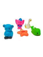 Vparents Bathtub Toys for Baby - 6 Pcs Chu Chu Soft Toys Toddler Baby Bathing Squeeze Bath Toys Non-Toxic, Mix Design