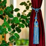Amit Creations Curtain Tieback Tassels | Sky Blue & White Decorative Tieback Curtain Tassel | Curtain Tie Rope for Home & Office Decoration |Pack of 2 Pieces | Windows Curtain Accessories.