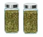 SAVREEN Glass Jar and Container(2000ml)with Rust Proof Air Tight Lid for Kitchen Storage(Pack of 2)