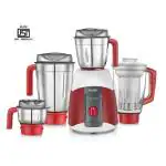 Prestige Elegant 750 V2 Mixer Grinder 750 W, 4 Jars (1500 ml, 1500 ml, 1000 ml, 300 ml) (Red, White)