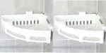 Kroywen White Plastic Corner Wall Shelf Organizer (Pack of 2)