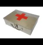 GinoSet Stainless Steel Rectangular (Empty) Medicines Storage/First Aid Box For all use (Silver, L-16.5 CM, W-23 CM, H-7.5 CM,) (6.25