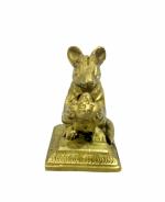KALARAMBH Rat with Modak Brass Idol Handicarafts Art By Bharat Haat