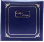 CSN - CUTE SHOPPING NETWORK Natraj Series Vinyl Leather Cover Photo Album with Extra Clear PVC Film & Memo Writing Space 200 Photos (Photo Size Supported: 4x6 Inches, Navy Blue)