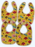 Maalove Waterproof Baby Feeding Bibs/Apron Yellow Pack of 4