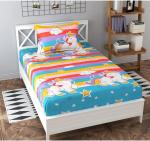 Homdazal Multicolor Abstract Cotton Flat 180 Tc Single Bedsheet With A Pillow Cover (Pack Of 2)