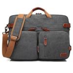 The Clownfish Grey Leather Unisex Convertible 2-in-1 Laptop Backpack cum Handbag