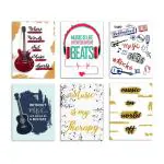 D E C O R A Set Of 6 Musical Theme Art Poster For Home Decor Size - 12 x 16 Inch