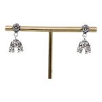 CHAITANYA EMPORIUM memerising floral design silver jhumke