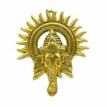 pujaNpujari Metal Golden Ganesh Wall Hanging/Kiran Ganesh Decorative Showpiece