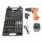 Black Decker 12 V Material Cordless Drill Machine Accessories Kit Box