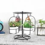 Amaya Decors White Iron Detachable Revolving Merry Go Round Planter Stand Decorative Showpiece 32 cm (Set Of 5)