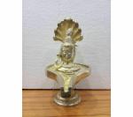 Idol Collections Gold Brass Lord Shiva Face With Shesh Naag Statue For Home Decor, 12 X 10 Inch