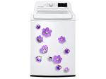 Divinedesigns Multicolor Vinyl Flowers Blue Washing Machine Sticker - 22 X 33 Inch