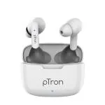 pTron Bassbuds Duo New Bluetooth 5.1 Wireless Headphones, 32Hrs Total Playtime, Stereo Audio, Touch Control TWS, Dual HD Mic, Type-C Fast Charging, IPX4 Water-Resistant & Voice Assistance (White)