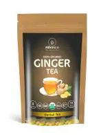 Organic Ginger Tea - 227 gm, Resealable Loose Herbal Tea, Immune Support, 100% Pure & Natural, No additives, No preservative, Non GMO