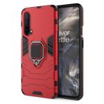 Casotec Armor OnePlus Nord CE 5G Defender Case | Rotating Ring Holder & Kickstand in-Built | Military Grade Armor | 360 Degree Protection Back Cover for OnePlus Nord CE 5G (Red)