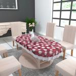 MONKDECOR PVC Printed Design Oval Shape 8 Seater Dinning Table Cover (Size-60x90 Inches Oval) Design-2