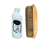 Sheppits Premium Suede Nubuck Shoes Cleaner (Natural) & Wooden Shoe Polish Brush (Brown) Combo | Shoe Care Kit