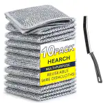 Hearch Non-Scratch Wire Dishcloth,Multipurpose Wire Dishwashing Rags for Wet and Dry, Easy Rinsing, Reusable,Sinks,Reuseable Cleaning Cloths
