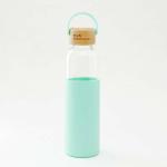 The Better Home Green Borosilicate Glass Water Bottle With Sleeve For Women