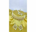 Gyaan Jewels Handmade Gold Plated Alloy Earring and Necklace Set White Free Size
