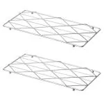 Home Core Stainless Steel Rectangle Large Hot Pot Stand for Kitchen | Dining Table Stand for Kitchen | Trivets | Steel Coasters | Hot Pan Stand | Pack of 2 (L-35cm , W-18cm , H-1.2cm)