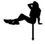 Ubuntu - Sitting Girl Cake Topper - Material MDF Wood - 6in Height - Matte Black - SS7 - Pack of 1