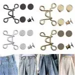 SANNIDHI 4/8 Pairs Adjustable Waist Buckle For Pants, Instant Jeans Button Pins Pant Waist Tightener Adjuster Detachable Pin Buttons For Loose Jeans, Skirts