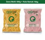 Goshudh Kala Namak 750g & Dana Methi 400gm Combo Pack 1150g