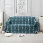 HOKIPO Chenille Sofa Couch Cover Throws Blanket Slipcover 2 Seater, 180 (D) X 230 (L) Cm (Ar-4591-D3), Teal-Aztec