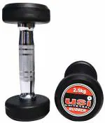 USI UNIVERSAL Dumbbell Set, Bouncer Dumbbells, RDB 1 Pair RDB Tough Rubber Dumbbells, Dumbbell Set for Home Workout, Rubber & Alloy Steel Construction, Extra Fine Knurled Grip (5kg pair)