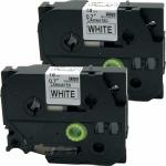 HAIDERY HARDWARE AUTM Neouza Black on White Compatible For Brother P Touch Laminated Tze Tz Label Tape Cartridge Tz-241 Tze-241 (18mm)( Pack of 2)