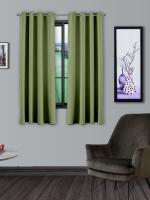 Divine Casa Super Satin Blackout Pastel Green Solid Set of 2 Window Curtain (127 X 152 cm) SSBW0052