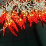 CORALTREE Red Chili String Lights Fairy Night Lights Copper Garland Hanging Lamp Plug in for Home Wedding Party Garden Decoration (32.8FT/100LED)