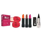 FS ForSure Xclusive 12 Hour Stay Compact Powder, Kajal & Forfor Matte Lipstick(Pack of 5) Multicolor