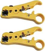 Corslet Universal Cable Wire Stripper Wire Cutter Stripping Tool for Flat or Round UTP Cat5 Cat6 Wire Coax Coaxial (Pack 2pcs)