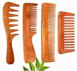 Rufiys Brown Wood Neem Wide Tooth Comb