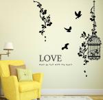 Branch With Leafs And Bird Cages