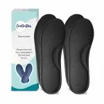 Footvital Memory Foam Shoe Insoles Supports Heel & Absorbs Foot Sweat, Lightweight for Men & Women-Black (2 Pair)(Size-6)