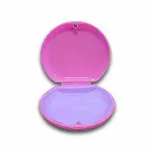 SNOW WHITE DENTAL ALIGNER/RETAINER CASE , MULTI-PURPOSE STORAGE BOX WITH SILICONE BASE (PINK)