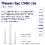 GoLab Laboratory Plastic Measuring Cylinder Capacity-100ml with graduation markings, Translucent & Pour-out, Reusable for school collage chemistry lab laboratory |(Pack of-2)