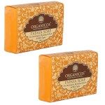 ORGANICOS Papaya Soap With Pure Papaya Extract, Hansmade Soap - 100 gm Pack of 2