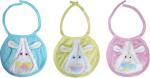 FAVISM Multicolour Pure Soft Cotton Bibs New Born Baby 0 to 36 Months - 20x0x16 cm (Pack of 3)