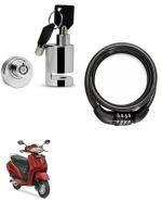 QiisX Heavy Duty Disc Brake Lock Anti Theft Security Lock with Helmet Lock Premium Black Heavy Number Lock for Honda Activa 4G