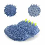 PRIME PICK Shower Foot & Back Scrubber, Wall Mounted Massage Pad, Silicone Bath Massage Cushion Brush with Suction Cups for Body Scrubber Improve Foot Circulation & Soothes Tired Feet (Pack of 2, Blue)
