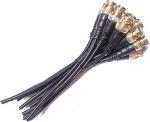 TAAPSEE 20 Pieces BNC Connector with Copper Wire Moulded Golden Connector - 18CM for Surveillance CCTV Camera Wire Connector (Black, Pack of 20)