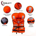 Robustt Polyster Fabric with EPE Foam Life Jacket for Adult- Safety Life Jacket along with Whistle for Swimming, Boating,Floating- Weight Capacity Upto 125 Kg(Pack of 5)